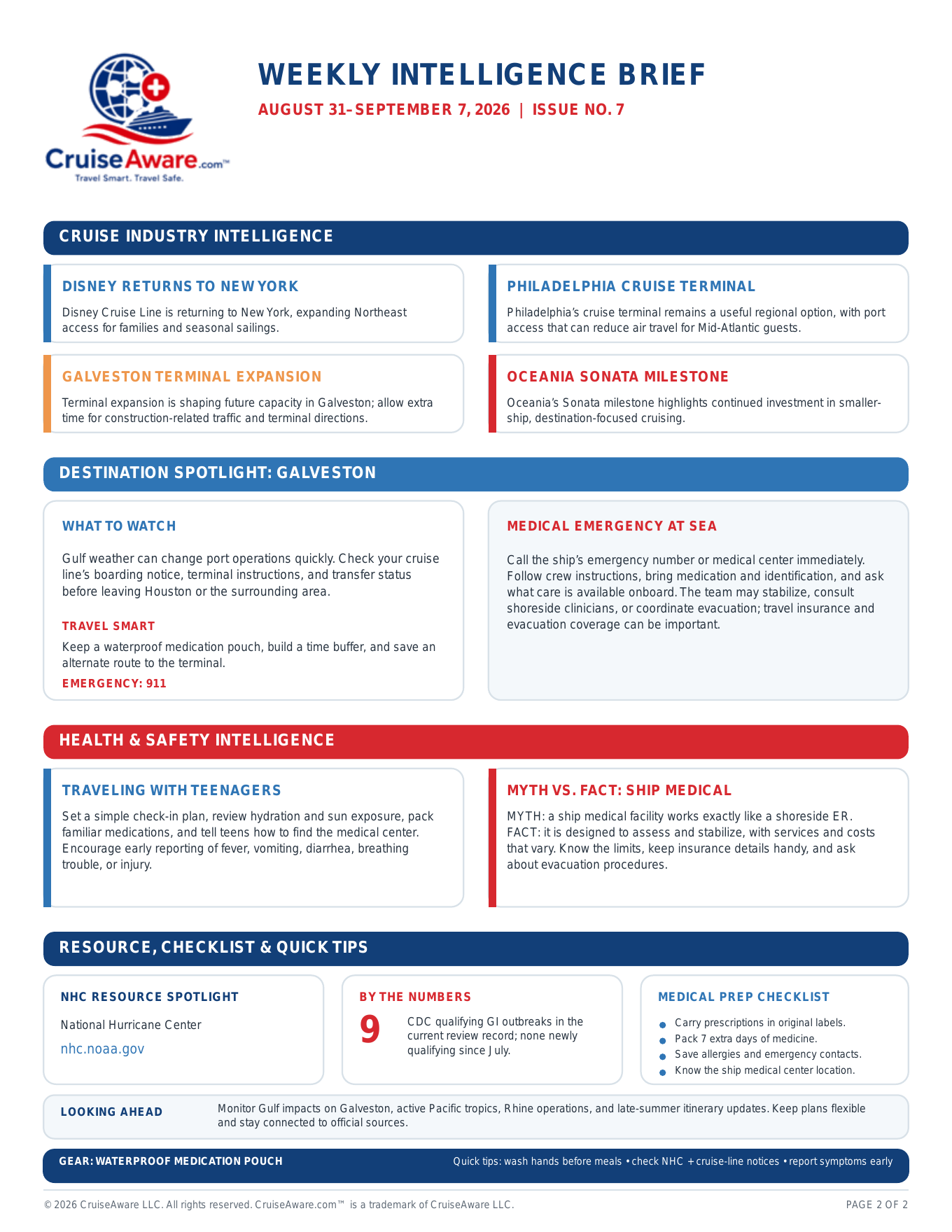 CruiseAware Weekly Health & Safety Brief — Aug 10, 2026 — page 2