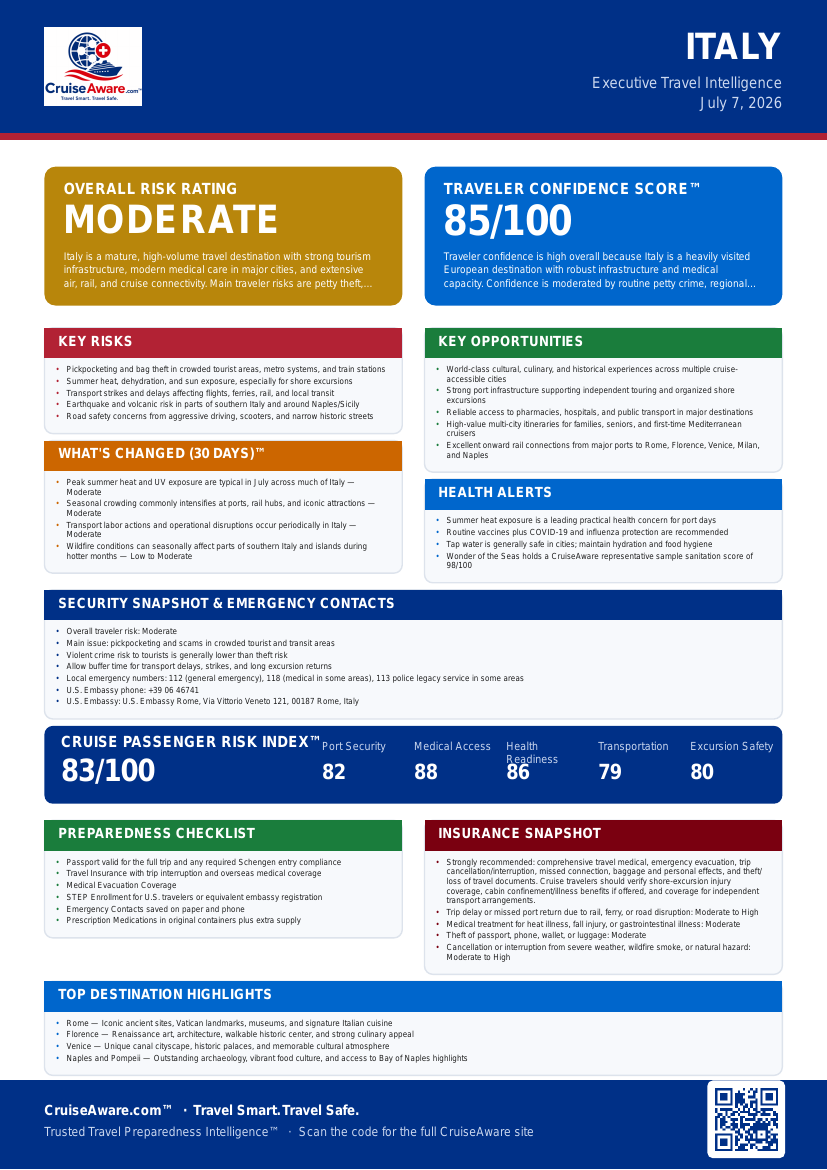 Sample CruiseAware executive infographic