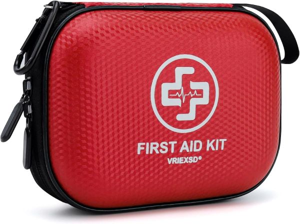 Compact red waterproof first aid kit