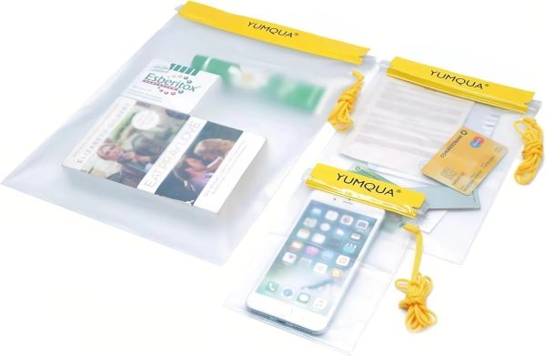 Clear waterproof document and passport pouches