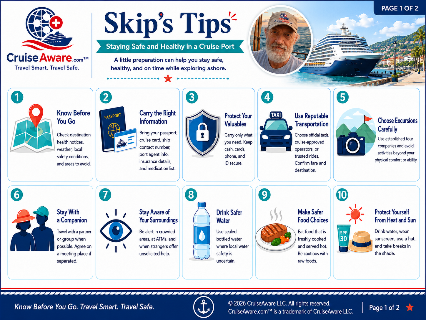 Skip's Tips Page 1 of 2 — Staying Safe and Healthy in a Cruise Port